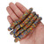9-12mm Blue African Recycled Glass Beads With Colorful Patterns