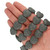 15 In Strand of 20 MM Dyed Lava Rock Heart Shaped Beads Gray