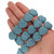 15 In Strand of 20 MM Dyed Lava Rock Heart Shaped Beads Light Blue