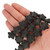 15 In Strand of 20 MM Dyed Lava Rock Star Shaped Beads Black