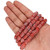 9 In Strand Of 10mm African Glass Krobo Beads- Red Striped