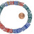 11 In Strand Of 13mm African Glass Krobo Beads- Blue, Red and Green