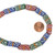 11 In Strand Of 11mm African Glass Krobo Beads- Blue, Red and Green With Design
