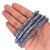 10 In Strand Of 8mm African Glass Krobo Beads- Royal Blue With Pattern