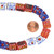 13mm Red White & Blue African Glass Krobo Beads