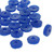 African Recycled Glass Flat Disc Beads Royal Blue