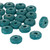 11mm African Recycled Glass Flat Disc Beads- Teal