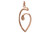 Sterling Silver Rose Gold Plated Open Teardrop Pendant