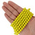 8mm Round Faceted Glass Beads - Pineapple Yellow