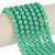 8mm Round Faceted Glass Beads - Jade Green