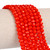 6mm Rondelle Faceted Glass Beads - Red Orange