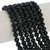 8mm Round Faceted Glass Beads -  Midnight Black