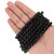 8mm Round Faceted Glass Beads -  Midnight Black