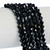 6mm Bicone Faceted Glass Beads - Midnight Black