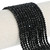 3mm Rondelle Faceted Glass Beads - Midnight Black