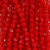 Round Faceted Glass Beads - Cloudy Crimson Red