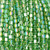 Faceted Cylinder Shape Glass Beads - Lucky Green