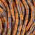10 inch Strand African Glass Beads - Orange Dual Striped