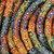 10 IN Strand African Glass Krobo Beads - Multicolored Eye Patter