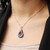 Swarovski Crystal & Midnight Blue Tear Drop Sterling Silver Necklace Model