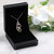 Sterling Silver Swarovski Light Smoky Topaz Crystal Multi-Linked Circle Necklace Gift Box