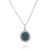 Sterling Silver Swarovski Crystal Midnight Blue Twisted Oval Necklace