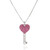 Sterling Silver Swarovski Pink Heart Key Necklace