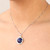 Lapiz Lazuli Sterling Silver Wave Necklace Model