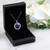 Lapiz Lazuli Sterling Silver Wave Necklace Model Gift Box