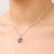 Sterling Silver Amethyst Heart Necklace Model