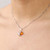 Amber & Sterling Silver Heart Necklace Model