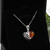 Amber & Sterling Silver Heart Necklace