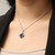 Swarovski Black Crystal Diamond Shaped Sterling Silver Necklace Model