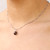 Smoky Quartz Checkerboard Facet Round Sterling Silver Necklace Model
