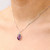 Amethyst Briolette Facet Teardrop Sterling Silver Necklace Model