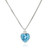 Blue Topaz Sterling Silver Heart Shape Facet Necklace