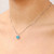 Blue Topaz Sterling Silver Heart Shape Facet Necklace Model