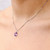 Sterling Silver Amethyst Pear Teardrop Facet Necklace Model