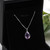 Amethyst Pear Sterling Silver Facet Teardrop Necklace Close-Up