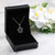 Swarovski Black Gold Metallic Crystal Sterling Silver Small Flower Necklace Gift Box