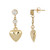 14K Gold Filled CZ Heart Drop Earrings