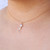 14k Gold Filled Ball CZ Anchor Drop Necklace Model