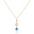 14K Gold Filled CZ Blue Bello Opal Drop Necklace