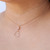 14K Gold Filled CZ Heart Wire Drop Necklace Model