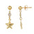 14K Gold Filled CZ Star Drop Earrings