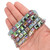 Faceted Square Shape Glass Beads - Mermaid Green