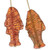 Fish Shaped Pressed Czech Glass Beads 24x10mm 5 Pcs - Clear Red & Orange