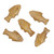 Fish Shaped Pressed Czech Glass Beads - Champagne