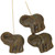 Elephant Shaped Pressed Czech Glass Beads - Brown