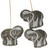 Elephant Shaped Pressed Czech Glass Beads - Gray w/ Silver Wash